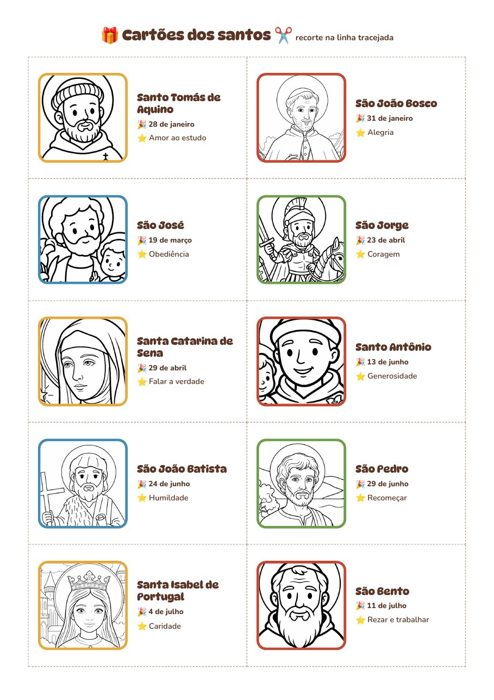 Calendário dos santos