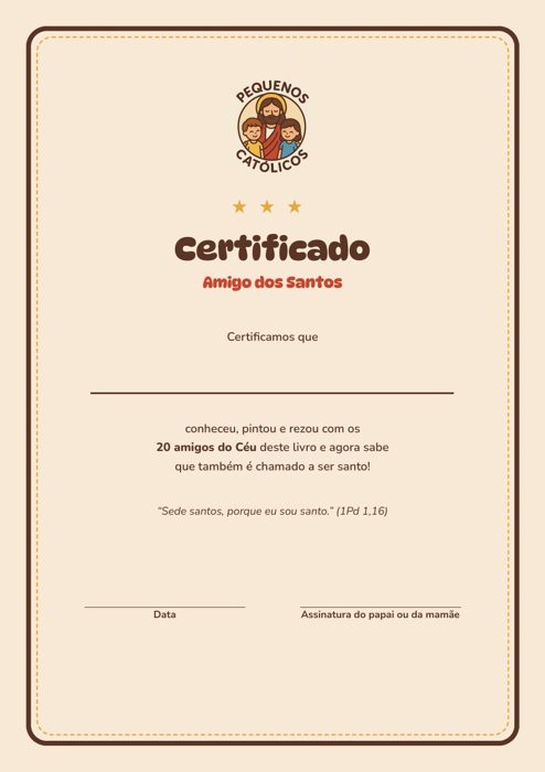 Certificado Amigo dos Santos